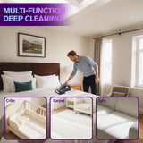 Mxnsewr Mattress Vacuum Cleaner, Ultrasonic Bed Vacuum Cleaner with 18Kpa Strong Suction, 150°F Heat & 253.7nm UV-C Light, Intelligent Dual Cup, One-Click Dust Removal for Bed, Sofa, Pet Hair, Grey
