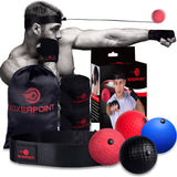 Boxing Reflex Ball for Adults and Kids - React Reflex Balls on String with Headband, Carry Bag and Hand Wraps - Improve Hand Eye Coordination, Punching Speed, Fight Reaction BOXERPOINT
