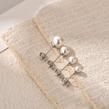 JINEAR 5 Pairs Pearl Earrings Set, Silver Pearl Stud Earrings for Women Dainty Small Multiple Piercing Wedding Earrings
