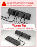 Desk Clamp Power Strip Surge Protector, 6 Outlets, Flat Plug, 1800J, 4 USB-C Ports (Any Port 35W), for Home & Office, Flame-Retardant PC-ABS Housing, Fits 1.96" Desk Edge, Black