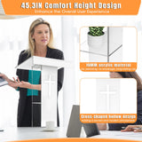 45.3 Acrylic Podium Lectern, Pulpit for Churches Stand with Double Shelves