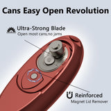 AidFree Automatic Electric Can Opener for Seniors for Kitchen:Anyone can Hands Free,One Touch Opener,Durable Blades,Rechargeable, Smooth Edge, Lightweight Small Size, Red