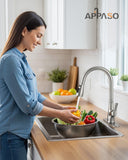 APPASO Touchless Kitchen Faucet with Pull Down Sprayer, Motion Sensor Hands Free Single Handle Kitchen Sink Faucets, Brushed Nickel, 1 or 3 Holes Compatible, 3 Modes Sprayer
