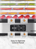 Reemix 5-Tier Compact Food Dehydrator - BPA-Free Trays, Stainless Steel Base, Touch Control LCD Display for Temperature/Time Adjustment, Home Use Dryer for Fruits, Veggies & Jerky
