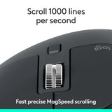 Logitech MX Master 3S Bluetooth Wireless Mouse No Receiver - Graphite