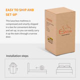 ESHINE 12" Hybrid Mattress King(Medium) + Adjustable Bed Frame - Luxury Gel Memory Foam, Upholstered Bed Base with Massage, Wireless Remote, USB, Under Bed Night Light, Head and Foot Incline