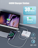 530W USB C Charger Block,8-Port USB C GaN Multiple Port Charging Station
