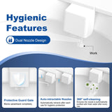 Hibbent Ultra-Slim Bidet Attachment for Toilet, Non-Electric Self Cleaning Bidet Toilet Seat, Adjustable Fresh Cold Water Pressure Bidet Sprayer, Retractable Dual Nozzles for Rear & Feminine Wash