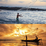 15ft Radius Large American Saltwater Fishing Cast Net 5/8 Inches Mesh Size Lucky Monet