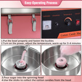 Professional Cotton Candy Machine - Commercial Electric Maker With Drawer & Large Stainless Steel Sugar Scoop- Fast Heat-Up - Perfect For Parties & Business,Pink W/Cart