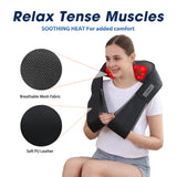 Neck and Back Massager with Heat, Electric Deep Tissue Kneading Neck and Shoulder Massage UFFAE