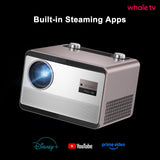 Projector 4K with WiFi and Bluetooth [2000 ANSI/AI Auto Focus/Built in Apps], Outdoor Movie Projector with Smart TV OS 2.0 & Dolby, HAPPRUN Home Theater Projector for Indoor/Outdoor Use