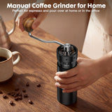 COOL KNIGHT Manual Coffee Grinder, 7-Edge SUS420 Stainless Steel Conical Burr, 72-Click External Adjustment, 25g Capacity, Aluminum Body, Walnut Handle