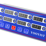 YOOYIST Kitchen Timers for Cooking – 8 Channel Commercial Kitchen Timer Restaurant Kitchen Supplies – Stainless Steel LED Technology Kitchen Timer Digital – Reminder Function, Loud Alarm, Blue