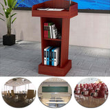 Wooden Podium Speaker Stand 2 Tier Presentation Desk Office Lectern Simple Standing Podium for Events Lecture Pulpit Professional Wood Lectern (A)