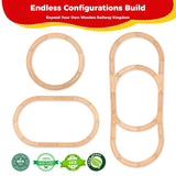 Wooden Train Tracks 24 Pieces Set, Track Expansion Pack with Storage Bag - Includes Male/Female Adapters - 100% Compatible with All Major Brands Including Thomas, Brio, Melissa & Doug