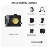 ZHIYUN MOLUS X200 Bi-Color Combo 200W Professional Portable COB Video Light