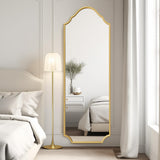 WallBeyond Arched Full Length Mirror Wall Mounted, 70"x24" Gold Metal Frame Full Body Mirror for Bedroom, Living Room, Hanging or Leaning Against Wall Full Size