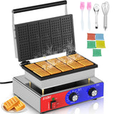 HTTSICHI Square Waffle Maker - Commercial Waffle Iron w/Non-stick Baking Pans, 550 ℉ Temperature and Timers, 1550W Hotel Waffle Machine