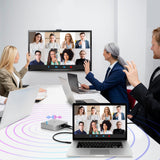 USB C Speakerphone Hub 360° Omnidirectional Sound Conference Microphone PD 85W Charging, 5Gbps Data Speed AVLT