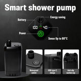 Portable Shower with Heater, Pop Up Camping Shower Privacy Tent Kit with LED Lights, 6000mAh Rechargeable Shower Pump, 6.6 Gal Foldable Bucket, Outdoor Camp Shower Kit for Travel, Pet Bath, Car Wash