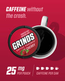 Grinds Coffee Pouches | 6 Cans of Cherry | 18 Pouches Per Can | 1 Pouch eq. 1/4 Cup of Coffee (Cherry)