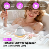 Gsou Shower Speaker Bluetooth Waterproof with 5 White Noise Sounds & 4 LED Light Modes | Portable Speaker for Bathtub, IPX6 Waterproof, Smart Bath Timer, Relaxation Spa Gifts for Women Men