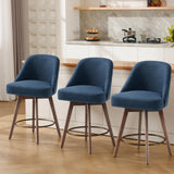 Bekrvio Swivel Counter Height Bar Stools Set of 4, 26" Seat Height, Blue