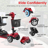 MobiCyc 4 Wheel Mobility Scooters for Seniors - Up to 20 Miles Range,Folding Powered Mobility Scooter Device w/600WH Battery,Only 58 lb Weight, Dual Basket, 300 lb Capacity, Compact