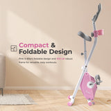 Sunny Health & Fitness Foldable Pink Magnetic Exercise X-Bike Pro, 300LB Capacity, Low-Impact, 14-Level Resistance, Ergonomic Support, SunnyFit® App Enhanced Bluetooth Connectivity - P2320 Sunny Health & Fitness