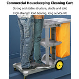 Janitorial Trolley, Heavy Duty Housekeeping Cart with Wheels, Multifunctional Organizer for Commercial Cleaning in Schools, Hotels, Restaurants, and Malls