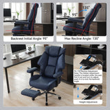 EXCEBET Big and Tall Office Chair with Footrest, PU Leather High Back Executive Office Chair 400lbs