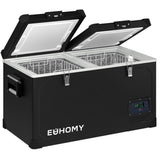 EUHOMY 12 Volt Refrigerator, 69QT Electric Cooler Powered by SECOP, Dual Zone Car Refrigerator -4℉~68℉