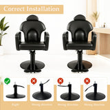 Black Salon Chair for Hair Stylist, Professional Barber Chairs Barbershop Hair Stylist Chair w/Heavy Duty Hydraulic Pump, 360° Braiding Styling Hairdresser Chairs for Spa Home Euipment, Matte Black