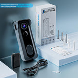 Doorbell Camera Wireless with Chime -2K HD Video AI Motion Detection, Two - Way Audio, Night Vision, Cloud Storage,Battery Powered - Compatible with Alexa, 2.4G WiFi Only