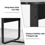 Walnut and Black Conference Room Table Curved for Office with Rectangle Grommet, Modern Meeting Table for Office
