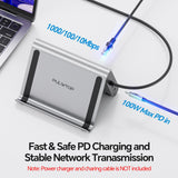 Pro Docking Station Dual Monitor 4K@60Hz for MacBook Pro/Air M3 Pro/M4/M5, PULWTOP USB C Docking Station Stand Laptop Dock with 2 HDMI, PD