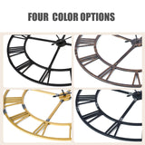 Ohweog 48 inch Large Wall Clock for Living Room Decor – Easy-Assembly (KD) Silent Non-Ticking Modern Farmhouse Wall Clock, Oversized Decorative Metal Roman Numeral Clock, Black