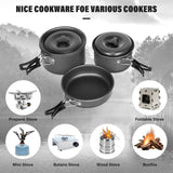 Lixada 10pcs Camping Cookware Mess Kit, Non-Stick Lightweight Stackable Pot Pan Bowls Camping Cooking Set with Storage Bag, Portable Outdoor Cookware Accessories for Backpacking Hiking Picnic