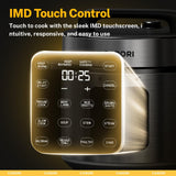 CARORI 9-in-1 Electric Pressure Cooker, 1000W Instant Multi-Cooker with IMD Touchscreen, Olla de Presion, Non-Stick Pot, Rice Cook, Slow Cook, Steamer, Sauté, Warmer, Safe Venting, Silver 8 Qt