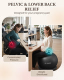 Trideer Yoga Ball Chair with Base for Office Desk, Exercise & Stability Ball Seat, Pilates Ball for Core Training, Pregnancy Ball, Back Pain Relief & Active Sitting