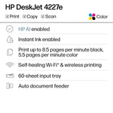 HP DeskJet 4227e Wireless All-in-One Color Inkjet Printer, Scanner, Copier, Best-for-Home