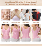 SHAPSHE Waist Trainer Corset for Women Tummy Control Sport Workout Body Shaper Vest for Postpartum Gym Zipper and Hooks Pink XXL