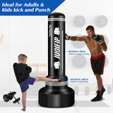 Heavy Punching Bag with Stand Adults Teens, 70" Freestanding Punching Bag with Boxing Gloves and Electric Air Pump, Women Men Standing Inflatable Boxing Bag for Training MMA Thai Fitness YORWHIN