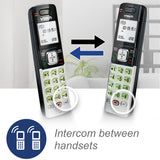 2-Handset Expandable Cordless Phone with Caller ID/Call Waiting, Handset Intercom & Backlit Display/Keypad, Silver VTech