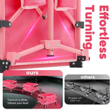 Sekey Pink Collapsible Foldable Wagon with 330lbs Weight Capacity, Heavy Duty Folding Wagon Cart with Big All-Terrain Wheels & Drink Holders. Pink