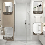 LOHCEH Semi-Frameless Shower Door,Made of 28" W X 72" H 1/4-Inch Tempered Glass,Safe and Aesthetically Pleasing,Suitable for Standing Shower,Silvery