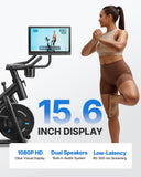 MERACH Exercise Bike, Brake Pad Stationary Bike with Exclusive App, Low Noise Indoor Cycling Bike with 270lbs Capacity, Tablet Mount and Fitness Courses for Weight Loss-Orange