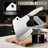 DRGSKL Meat Cleaver Heavy Duty - Bone Chopper, Hand Forged Kitchen Axe with Full Tang Handle, Bone Chopping Knife, Japanese Butcher Knife for Meat Cutting, Kitchen Gift for Men