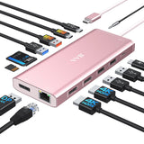USB C Laptop Docking Station Dual Monitor HDMI USB C Hub Type C Dongle Dock